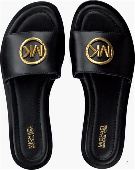 zwarte michael kors slippers brynn slide|michael kors ladies slides.